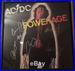 AC/DC Group Signed Powerage Vinyl Album Record Lp Brian Johnson Angus Young +++