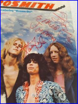 AEROSMITH Signed Record Album DREAM ON X4