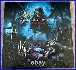 AVENGED SEVENFOLD SIGNED NIGHTMARE VINYL ALBUM LP M. SHADOWS +3 withEXACT PROOF