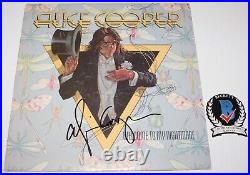 Alice Cooper Signed'welcome To My Nightmare' Vinyl Album Record Lp Beckett Coa
