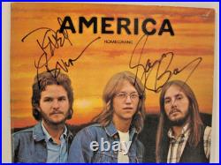 America-signed 2x- Homecoming 1972 Lp Vinyl-2nd Album-authenticated+hologram