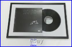 Angus Young Signed Framed Back In Black Vinyl Album Ac/dc Autographed Psa Coa