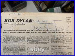 BOB DYLAN AUTOGRAPHED With NOTE ALBUM COVER SELF TITLED