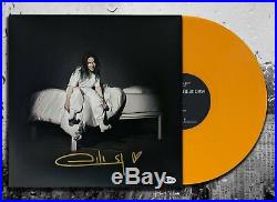 Billie Eilish Signed WHERE DO WE GO Autographed Orange Vinyl Album LP BAS COA