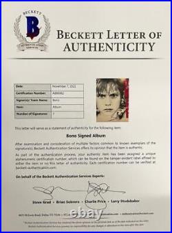 Bono Signed U2 War Framed Album Vinyl Authentic Autograph Proof Pic Beckett Loa
