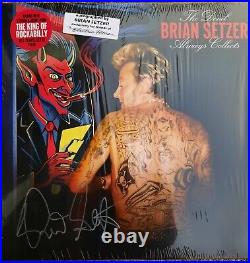 Brian Setzer The Devil Always Collects Signed Red Vinyl LP Album Sold Out