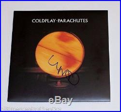 COLDPLAY SINGER CHRIS MARTIN SIGNED'PARACHUTES' ALBUM VINYL WithCOA PROOF YELLOW