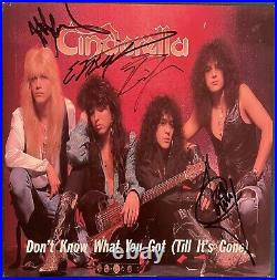 Cinderella Band Signed Autographed Vinyl Single Album By All 4 Members