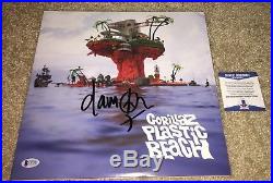 Damon Albarn Signed Gorillaz Plastic Beach Album Vinyl Blur Jamie Hewlett Bas