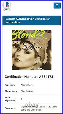 Debbie Harry Chris Clem Band Signed BLONDIE EAT TO THE BEAT Vinyl Album BECKETT