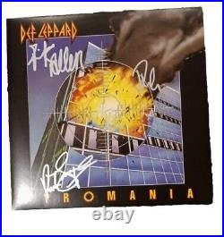 Def Leppard Band Complete Signed Autographed Rock N Roll Pyromania Vinyl Album