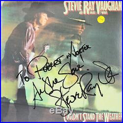 Double Trouble (3) Stevie Ray Vaughan Signed Album Cover With Vinyl PSA #AD09612