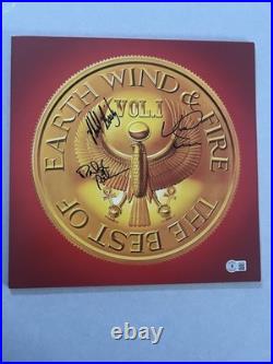 Earth Wind & Fire signed autographed Best Of Album Record Vinyl Beckett BAS COA