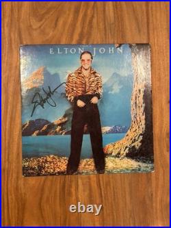 Elton John Caribou LP Record Album Autographed Signed Vinyl with Sleeve