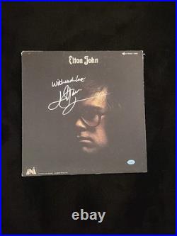 Elton John Signed Vinyl Self Titled Album with Holo COA With And Love 73090