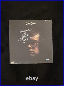 Elton John Signed Vinyl Self Titled Album with Holo COA With And Love 73090
