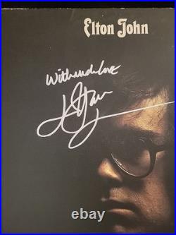 Elton John Signed Vinyl Self Titled Album with Holo COA With And Love 73090
