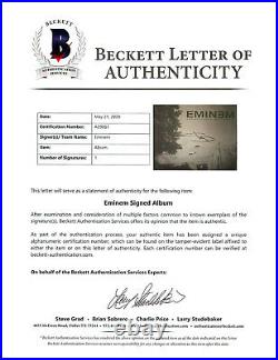 Eminem Signed Autographed'MARSHALL MATHERS Vinyl LP Album Beckett BAS Authentic