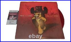 FALL OUT BOY SIGNED FOLIE A DEUX ORANGE RED VINYL LP JSA COA auto record album