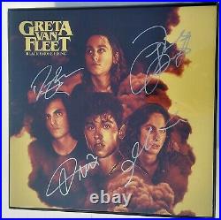 GRETA VAN FLEET Band SIGNED + FRAMED Black Smoke Rising Vinyl Record Album