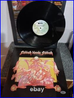 Geezer Butler Signed Vinyl LP Black Sabbath Album Sabbath Bloody Sabbath PSA