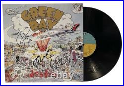 Green Day Billie Joe Tre Signed Dookie Album Vinyl Record Beckett BAS COA