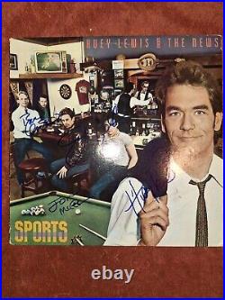 Huey Lewis and the News Sports Vinyl Album signed Lewis McFee Colla Gibson