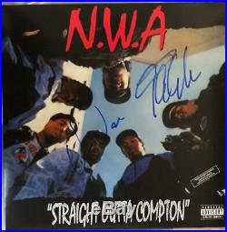 ICE CUBE DR DRE signed (NWA) Straight Outta Compton Record album LP VINYL COA