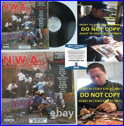 Ice Cube DJ Yella signed NWA and the Posse album vinyl record Proof Beckett COA