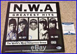 Ice Cube Signed Nwa Greatest Hits Vinyl Album Straight Outta Compton Dr Dre Bas