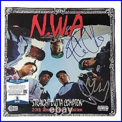 Ice Cube Yella Signed NWA Straight Outta Compton 20th Vinyl Record Album Beckett