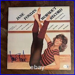 Jane Fonda SIGNED Workout Album Autographed Vinyl Record BECKETT COA BAS