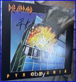 Joe Elliott & Rick Allen Signed Vinyl Album Pyromania Def Leppard With Proof