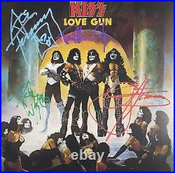 KISS Signed Album Simmons Ace Frehley Criss P Stanley Autographed Vinyl Love Gun