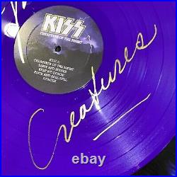 KISS Vinnie Vincent Signed Lp Album Creatures Of The Night Purple Vinyl withCOA