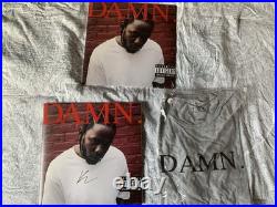 Kendrick Lamar Autographed Bundle Signed Vinyl, Shirt, And LP For DAMN Album