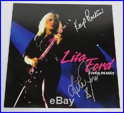 LITA FORD Signed Autograph Live & Deadly Album Vinyl Record LP The Runaways