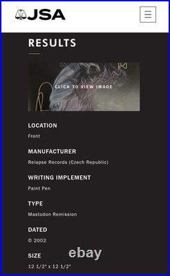 Mastodon SIGNED Remission 12 2LP Vinyl Album Gatefold Brent Hinds JSA LOA