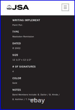 Mastodon SIGNED Remission 12 2LP Vinyl Album Gatefold Brent Hinds JSA LOA