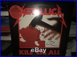 Metallica Band Kill Em All Lp Vinyl Album Signed By Kirk Hammett And Lars