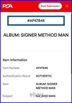 Method Man Autograph Signed Wu-Tang 36 Chambers Vinyl Album with PSA COA