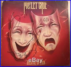 Motley Crue Signed Theatre Of Pain Album Vinyl Rare Authentic Neil Sixx Lee