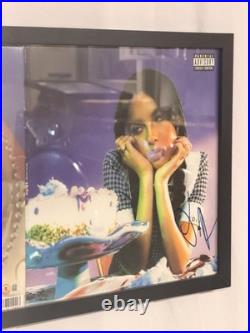 Olivia Rodrigo Signed Sour Vinyl Album Cover Beckett BAS COA Framed with Record
