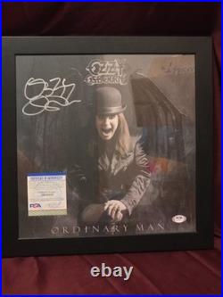 Ozzy Osbourne Ordinary Man Signed Vinyl Flat LP Album Cover PSA COA (Framed)