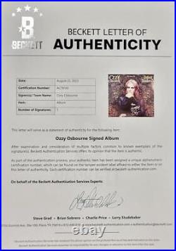 Ozzy Osbourne signed Patient Number 9 Vinyl Album Cover autograph Beckett BAS