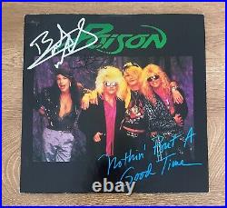 POISON signed vinyl album BRET MICHAELS & CC NOTHIN' BUT A GOOD TIME