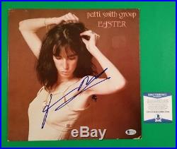 Patti Smith Signed Easter Lp Vinyl Record Album Bas Beckett Coa + Photo Proof