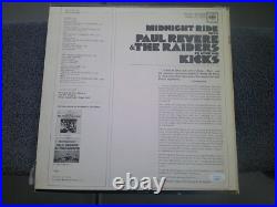 Paul Revere Of The Raiders Signed Midnight Ride Lp Vinyl Album Jsa Coa