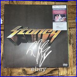 Post Malone Signed Autographed'STONEY' Vinyl Album LP JSA COA White Iverson