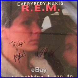 REM Signed Vinyl Michael Stipe Autograph Album w Mike Mills Peter Buck Everybody
